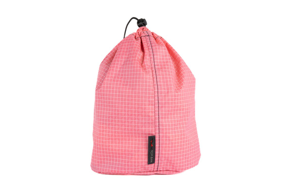 A Size 4 Sakura (pale pink with white grid) 200 Halcyon Travel Stuff Sack.